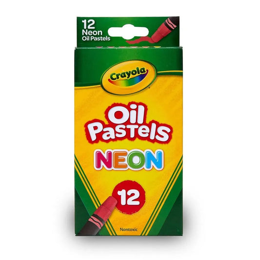 Crayola Oil Pastels Neon,12 Ct Sticks | Features 12 Neon Oil Pastels in unique, vibrant colors.| These creative arts and crafts supplies are great for art projects, school projects, and more. | Ideal for ages 4 & up.