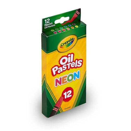 Crayola Oil Pastels Neon,12 Ct Sticks | Features 12 Neon Oil Pastels in unique, vibrant colors.| These creative arts and crafts supplies are great for art projects, school projects, and more. | Ideal for ages 4 & up.