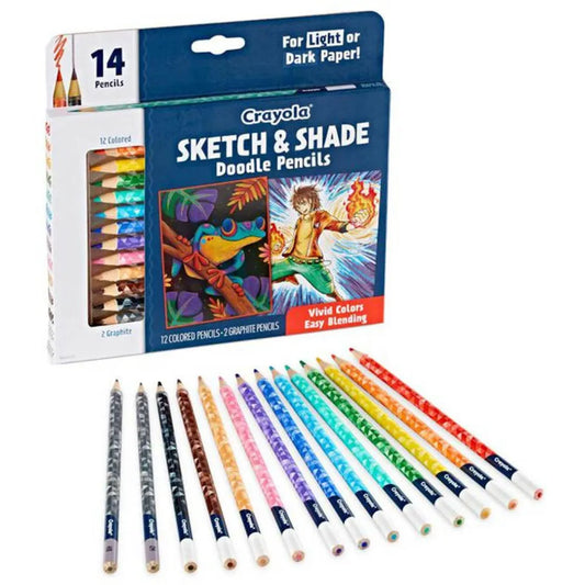 Crayola - Sketch and Shade Doodle Pencils, 14 count