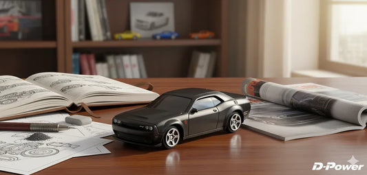 D-Power 1:64 Diecast Dodge Challenger SRT Demon 2018 – Licensed Collectible Model Car (Matte Black) | Metal Body, Free-Rolling Wheels