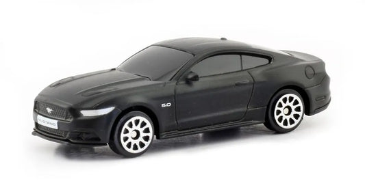 D-Power 1:64 Diecast Ford Mustang 2015 – Licensed Collectible Model Car (Matte Black) | Metal Body, Free-Rolling Wheels