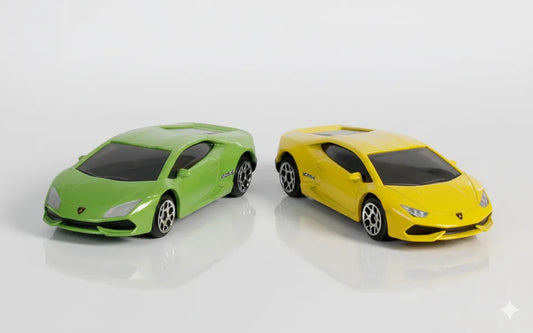 D-Power 1:64 Diecast Lamborghini Huracan LP610-4 – Licensed Collectible Model Car (Assorted Colors Green / Yellow, 1 Piece) | Metal Body, Free-Rolling Wheels