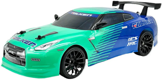 D-power - 1:10 Nissan GT-R Falken RC Car – 2.4GHz Remote Control, 7.4V USB Rechargeable Battery, Realistic Drift Design, for Kids Ages 6+