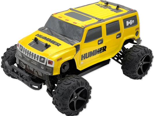 D-power - 1:10 Yellow HUMMER H2 RC Car – 2.4GHz Remote Control Truck, 7.4V USB Rechargeable Battery, Off-Road SUV for Kids Ages 6+