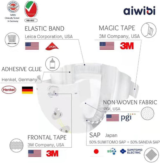 Aiwibi Premium Baby Diapers Size XL-48 Pcs (12-18kg)