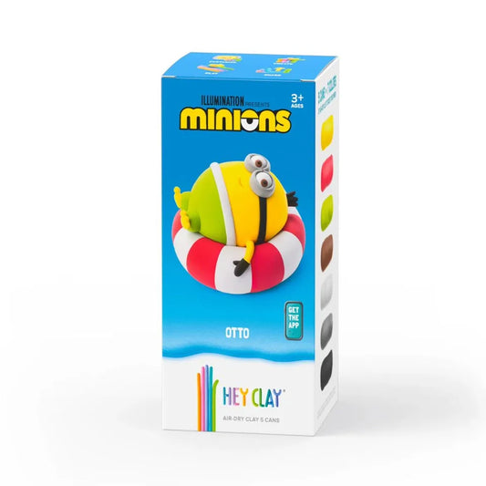 Hey Clay - Minions Otto Colourful modelling air-dry clay, 5 cans with fun interactive app for kids 3 years +