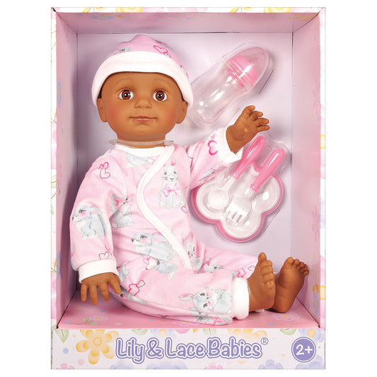 Lotus - 18" inch, Soft-bodied Baby Doll – Afro-American (No Hair)