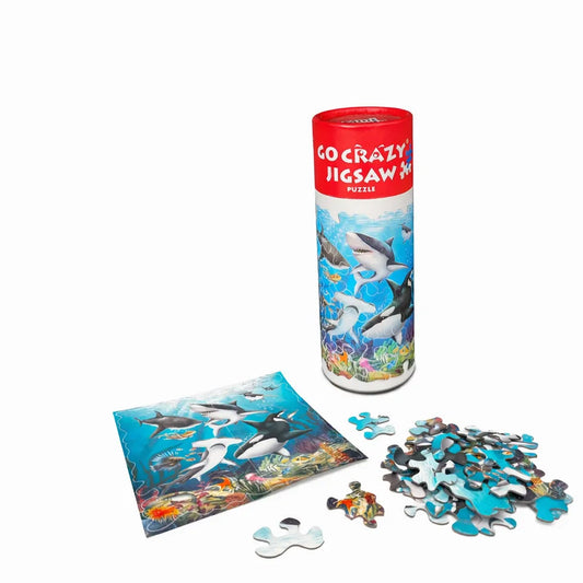 Unikplay - Mini Jigsaw Puzzle Tube – Underwater | 30-Piece Underwater Puzzle for Kids | Unique Shaped Pieces | Travel-Friendly Educational Toy | Ages 3+
