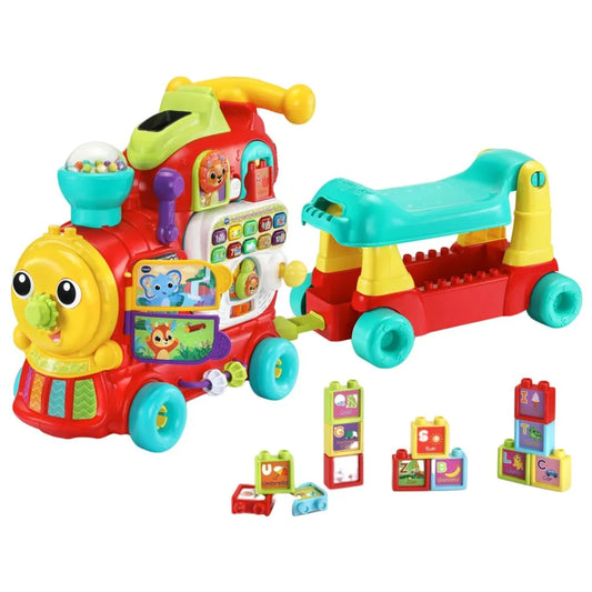 VTech – 4in1 Alphabet Train | Interactive Ride-On, Walker, Pull Cart, Educational Toy for Toddlers | Includes Blocks, Letters, Numbers & Activity Panel | Ages 1-5