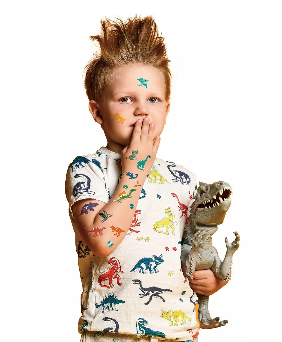 Avenir Tattoo Sticker - Dino | 52pc Set of Temporary Tattoos - High-Quality Water-Based Ink - Safe and Easy to Apply and Remove - Lasts 3-5 Days for Kids 3+