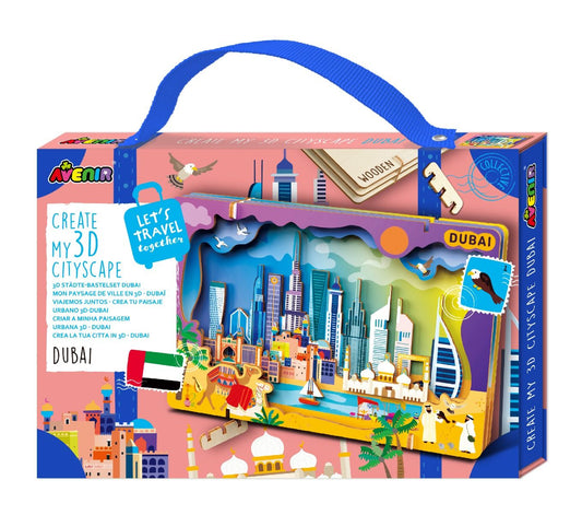 Avenir - Let’s Travel Together 3D Cityscape Puzzle – Dubai Wooden DIY Model Kit | Build Famous Landmarks with Illustrated Guide | Educational Travel Gift for Kids & Adults