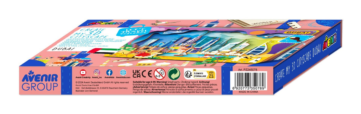 Avenir - Let’s Travel Together 3D Cityscape Puzzle – Dubai Wooden DIY Model Kit | Build Famous Landmarks with Illustrated Guide | Educational Travel Gift for Kids & Adults