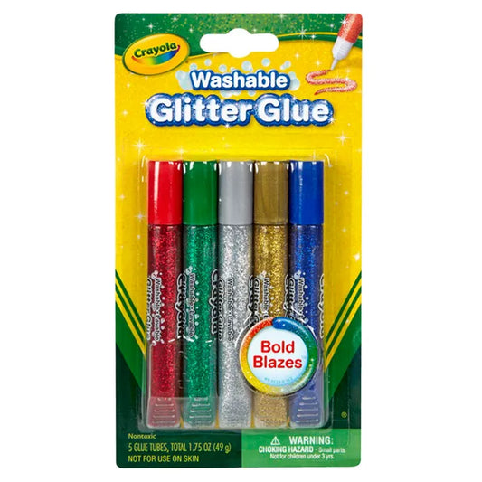Crayola - 5 ct. Washable Glitter Glue, Bold Blazes