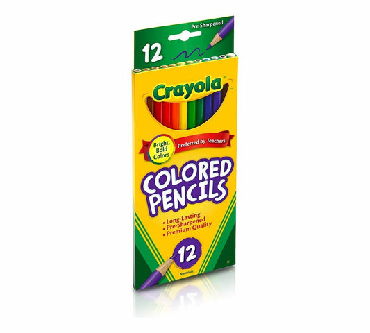 12 CT. COLORED PENCILS, LONG