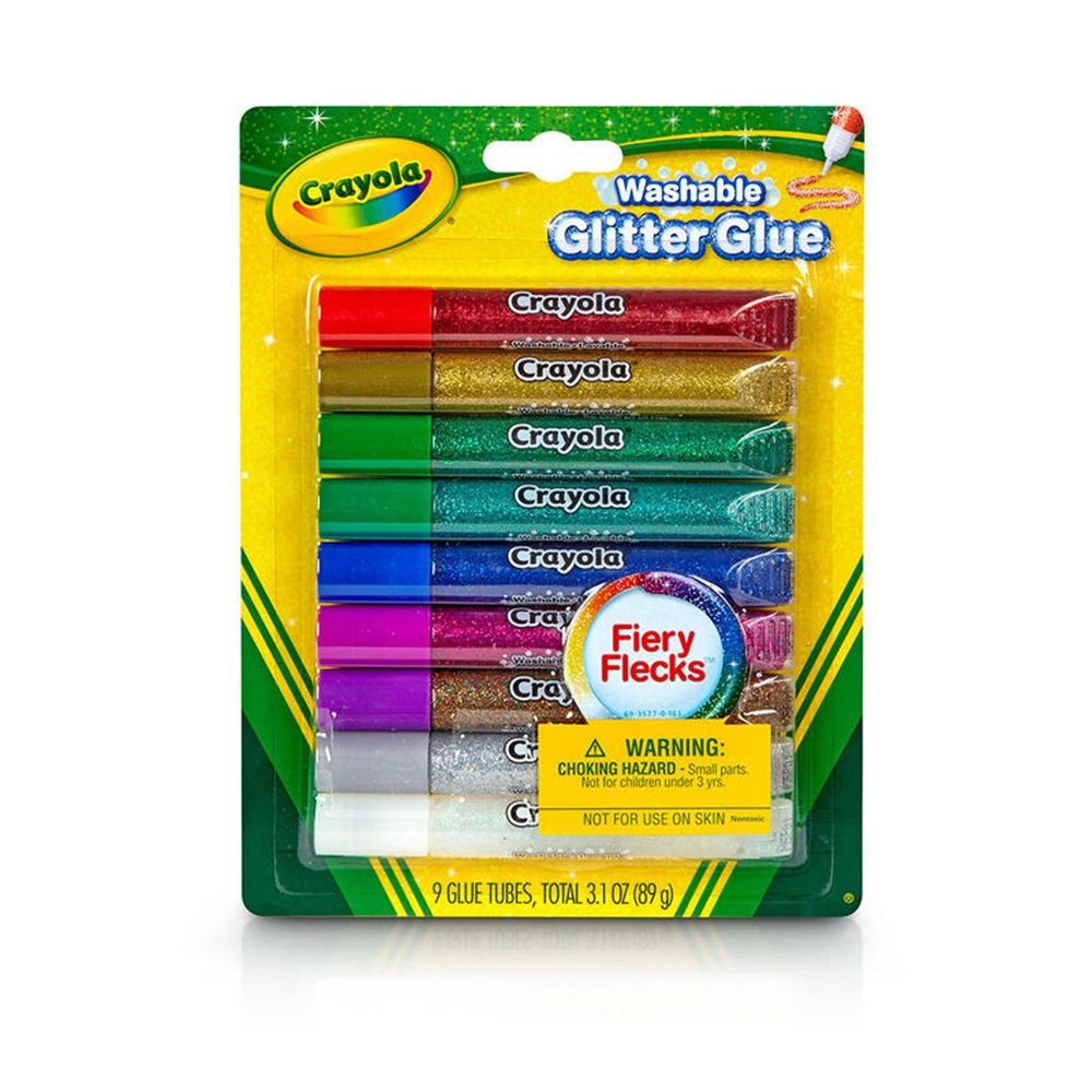 Crayola Bold Washable Glitter Glue 9 ct., Fiery Flecks