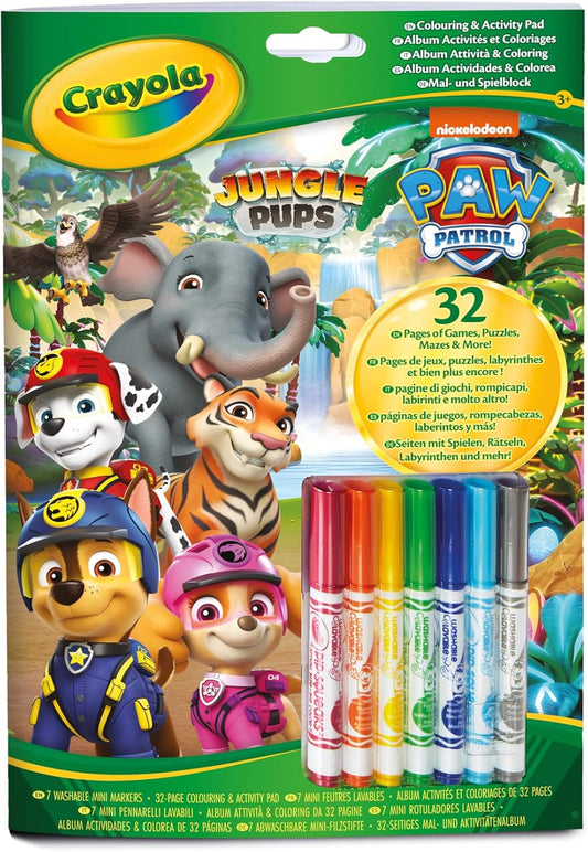 Crayola - Giant Colouring Book - Paw Patrol Jungle Pups | 18 Pages of Paw Patrol Colouring Fun | includes 100 Stickers | Ideal for Kids Aged 3+