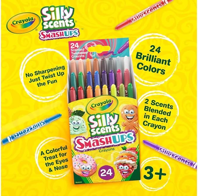 24 Ct Silly Scents Mini Twistables Scented Smashups Crayons