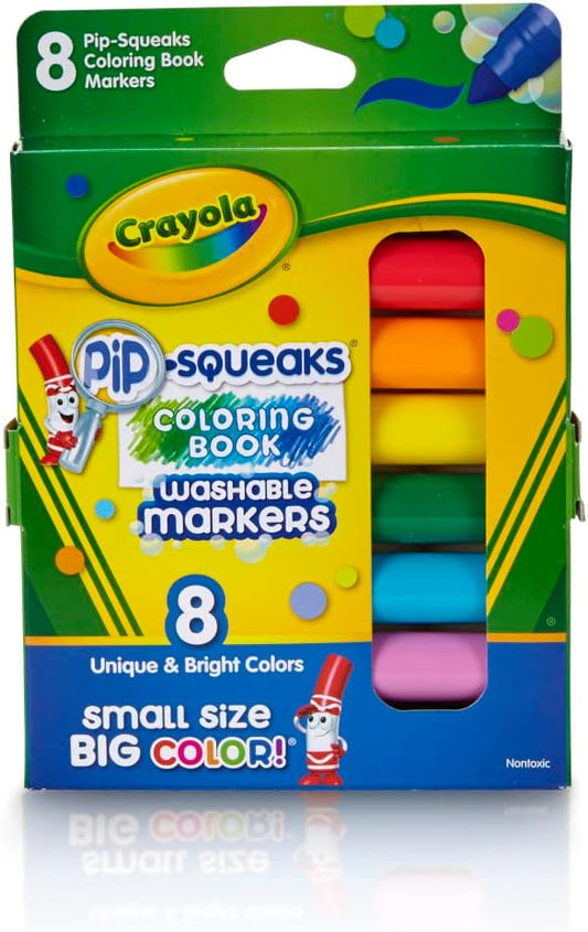 Crayola - Pip-Squeaks Washable Markers | Multi-Color, Pack of 8, Unique & Bright Colors | 3+ Yrs