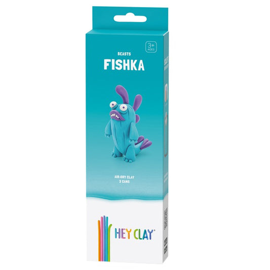 HEY CLAY – DIY Fishka Plastic Creative Modelling Air-Dry Clay For Kids 3 Cans