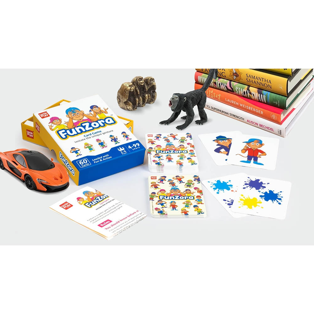 Unik Play - Funzora Card Game | Easy to Learn, Playing Card Games, Fun Family Brain Games Birthday | Boys & Girls Age 6+