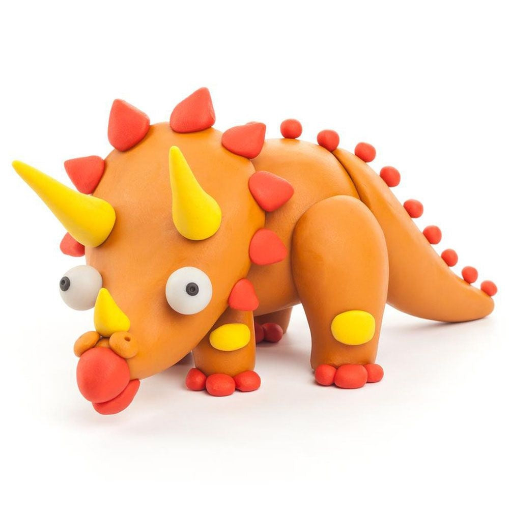 HEY CLAY -DIY Dinos: Pterodactylus, Triceratops, Tyrannosaurus Plastic Creative Modelling Air-Dry Clay For Kids 6 Cans