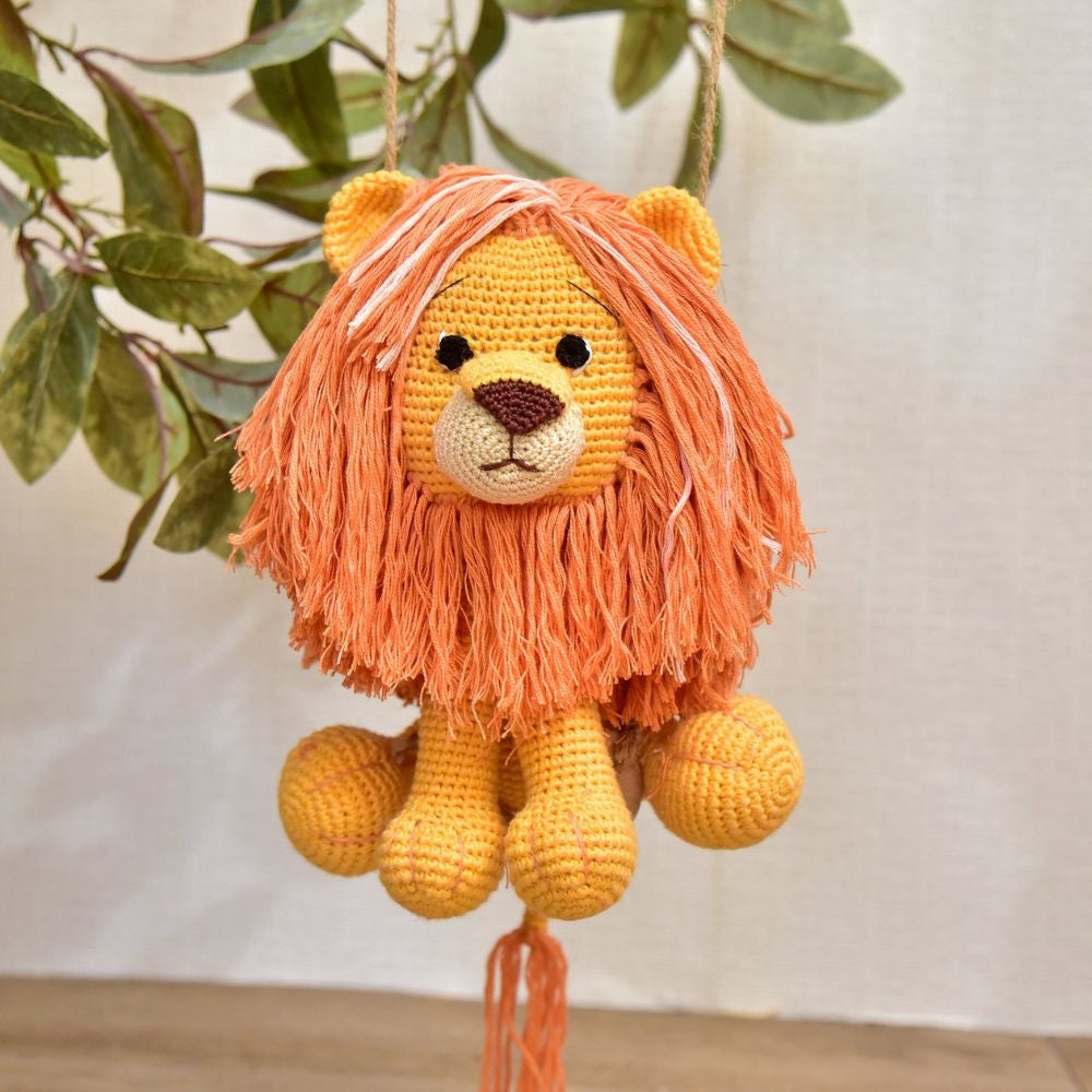Happy Threads Handmade Crocheted Cute Handmade Asad the Lion (10 inch) – Orange | Crochet Toys | Child Safe | for Babies 6 Months & Above | Dolls for Boys/Girls| For Birthday Gift | Decorative Items for Room