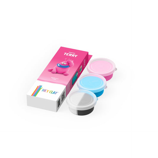 HEY CLAY – DIY Terry Plastic Creative Modelling Air-Dry Clay For Kids 3 Cans