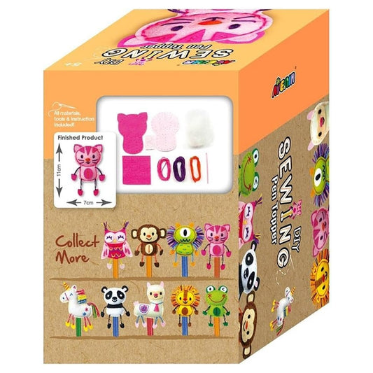 Avenir Sewing Pen Topper - Kitty | DIY Pen Topper Friend Sewing Kit - Hours of Entertainment & Creativity | Tools & Instructions Included, Easy and Fun Activity for Kids +