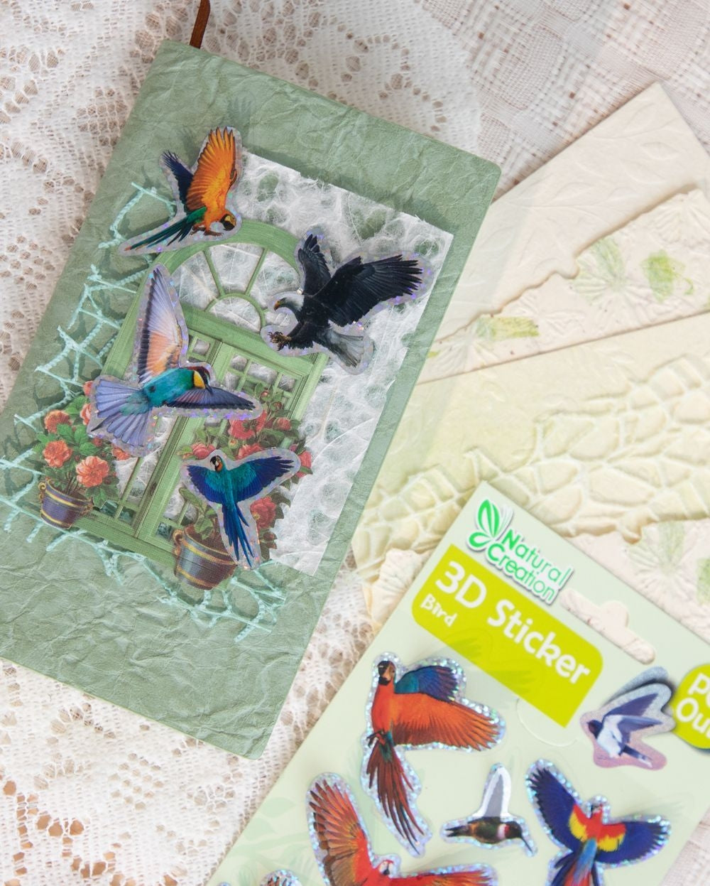Avenir - Natural Creation 3D Bird Stickers – 12 Puffy Decorative Stickers | Creative Craft & Scrapbooking Stickers for Kids, Journals, Cards & Gifts