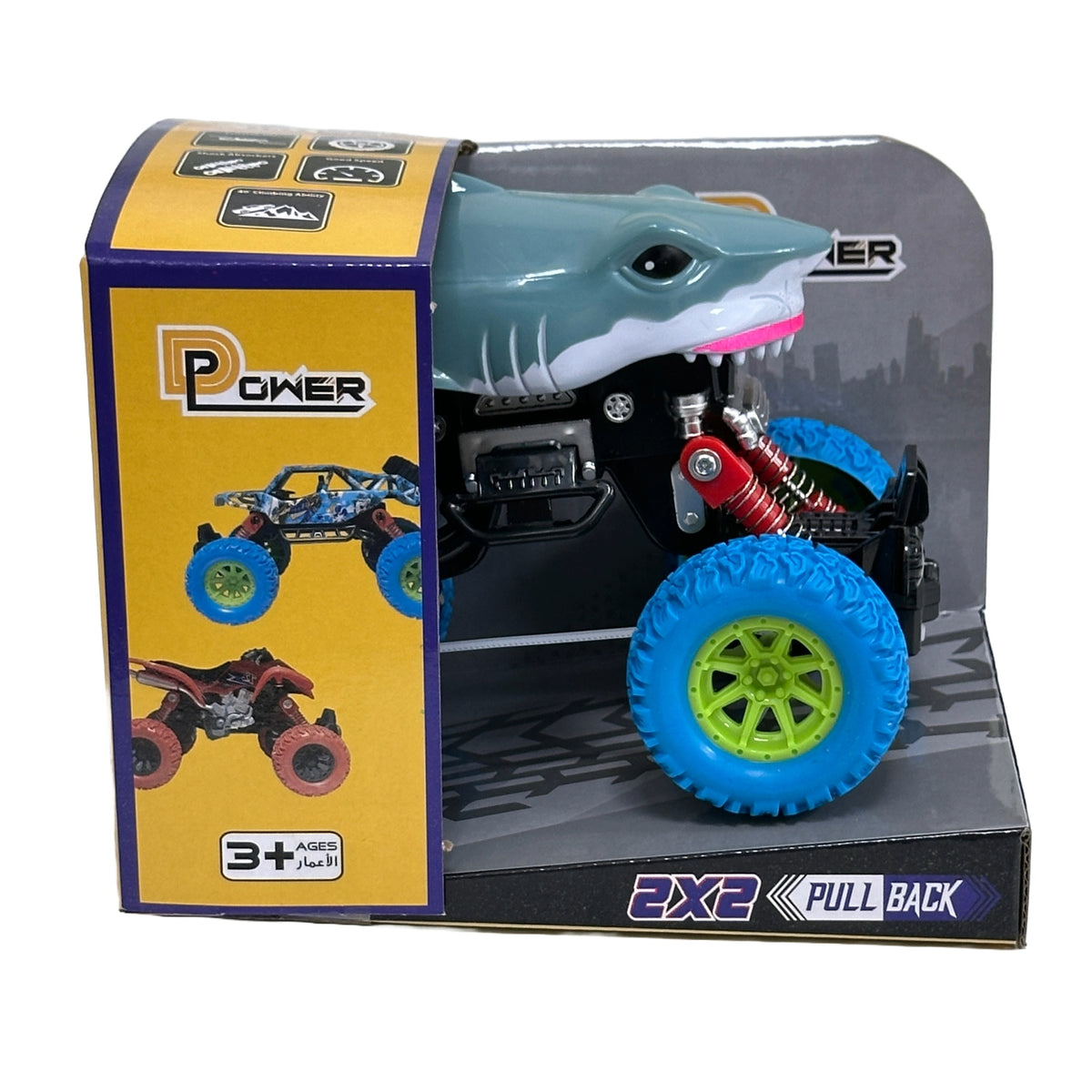 D-Power - PullBack Crazy Shark Truck | No Batteries Needed, Fun for All Ages | 3+