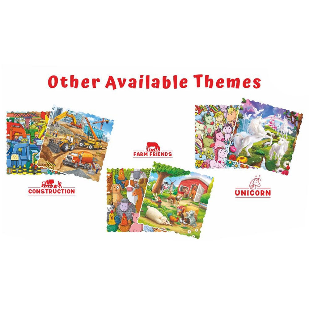 Unik Play - Go Crazy Jigsaw Puzzle | Attractive Cartoon Print Puzzle | 2 Puzzle Trays - Dino | Kids and Adults 6+