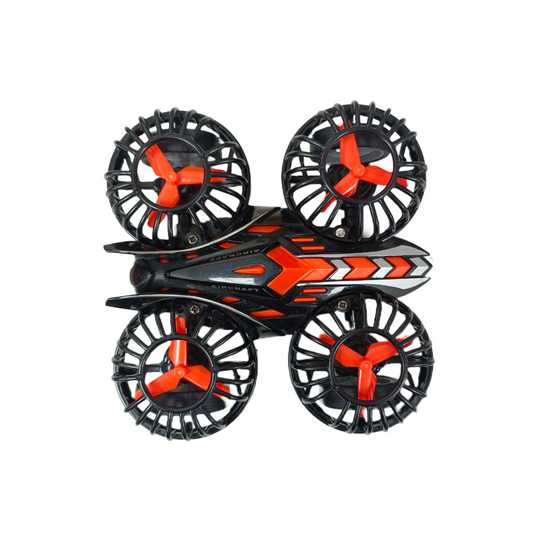D-Power - Friction-Powered Fly Car with Rotating Propellers – Black | Fun, Battery-Free Toy for Kids | Age 3+