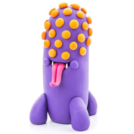 HEY CLAY -DIY Beasts: Yollo, Violet, Fishka Plastic Creative Modelling Air-Dry Clay For Kids 6 Cans
