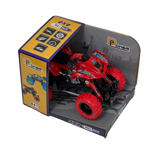 D-Power - Pullback Motorcycle Stunt Bike, Red | No Batteries Needed, Fun for All Ages | 3+