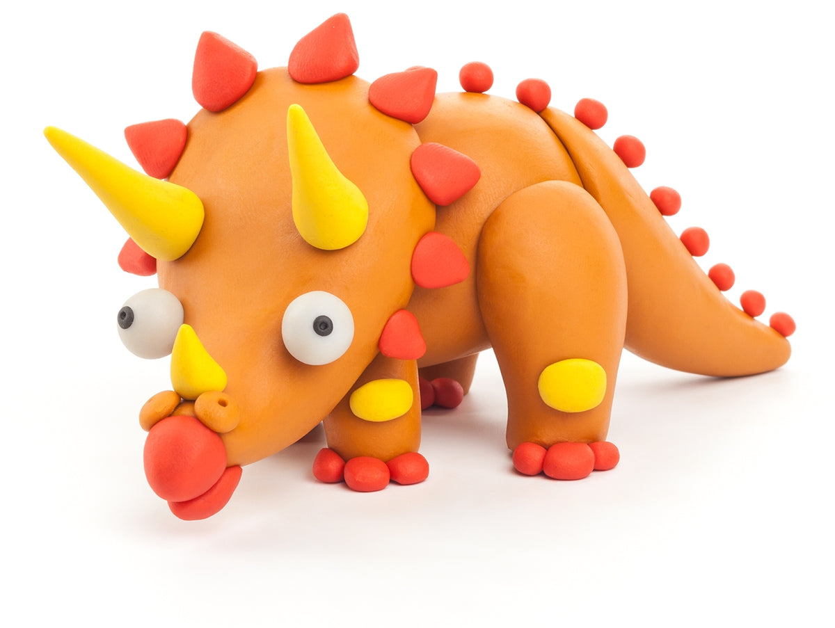 HEY CLAY – DIY Triceratops Plastic Creative Modelling Air-Dry Clay For Kids 3 Cans