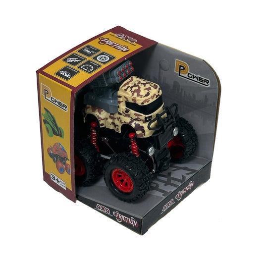 D-Power - Friction Military Stunt Car - Camo Brown | Stunt Cars, No Batteries, Perfect Gift for Kids | 3+