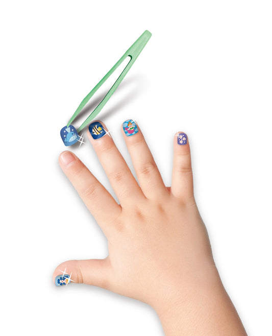 Avenir - Fancy Me Press-On Nails for Kids – Under the Sea | 24 Pre-Glued Artificial Nails with Tweezer | Easy Apply & Remove | Fun Nail Art Kit for Girls & Gift Set