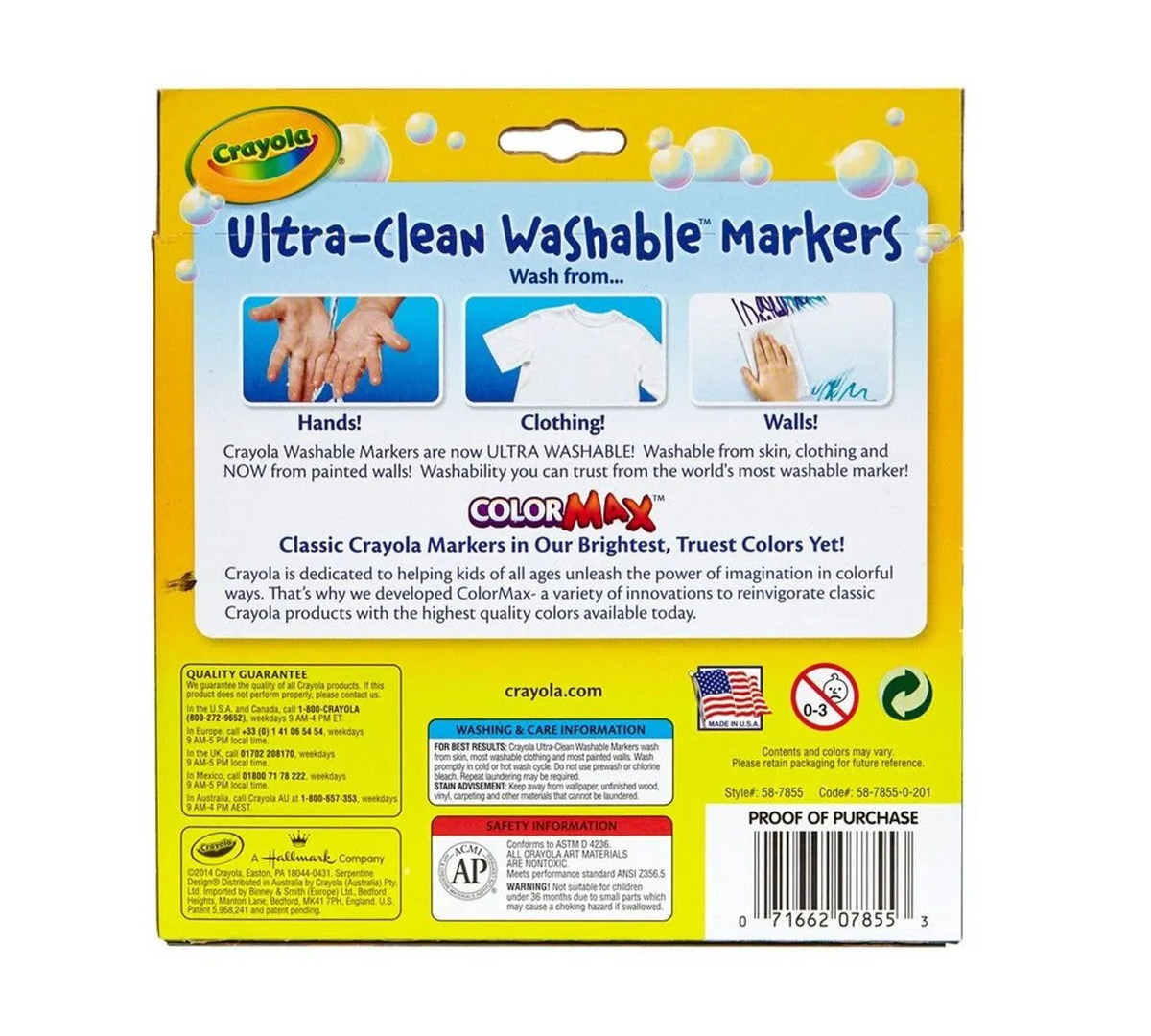 Crayola 10 Count Ultra-Clean Washable Bright, Broad Line, Color Max Markers