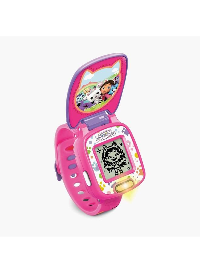 VTech - Gabby’s Dollhouse Time to Get Tiny Watch -  Multicolour | includes 10 digital clock faces featuring Gabby and her kitty friends, a stopwatch| Suitable ages 3 + up