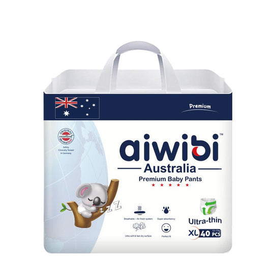 Aiwibi Ultra-Thin Premium Baby Pants Diaper, Super Soft and Ultra Thin,Anti-irritation Pants Royal Care Baby Nappy Pants, Super Absorption, 360 Stretchy Waistband (X-Large, 40, count)