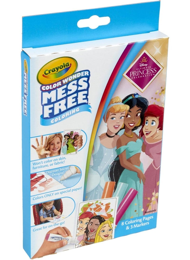 Crayola - Color Wonder Mini Box Set, Disney Princess (Multicolour) | MESS FREE COLORING | GIFT FOR GIRLS & BOYS Ideal for ages 3+