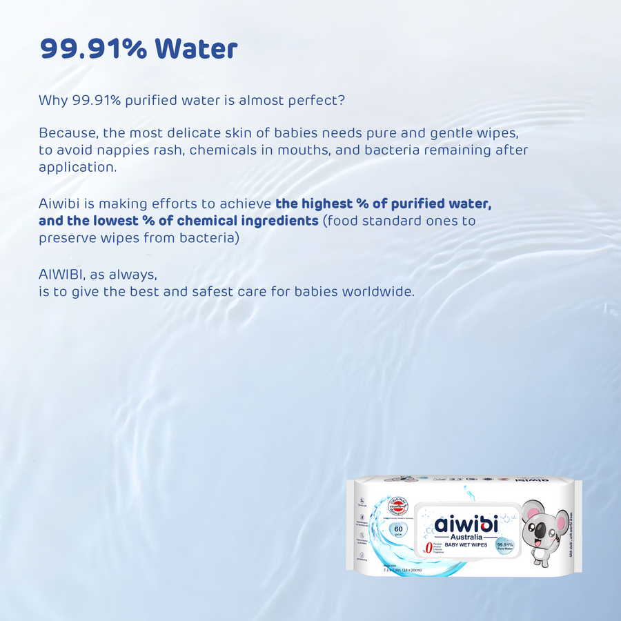 aiwibi 99.91% Pure Water Premium Baby Wet Wipes