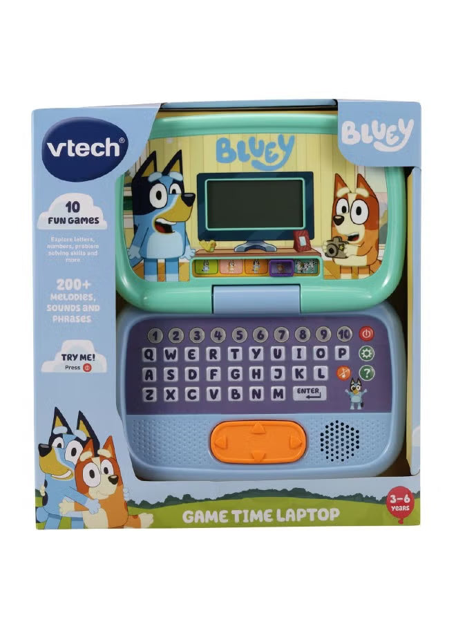 Vtech Bluey Game Time Laptop - 3+ Blue |Explore 10 interactive games with the Bluey Game Time Laptop | Pre-School Content, Official Bluey Character Toy for Kids, Letters, Numbers, Music | Ideal Gift for Children 3+ up Years,