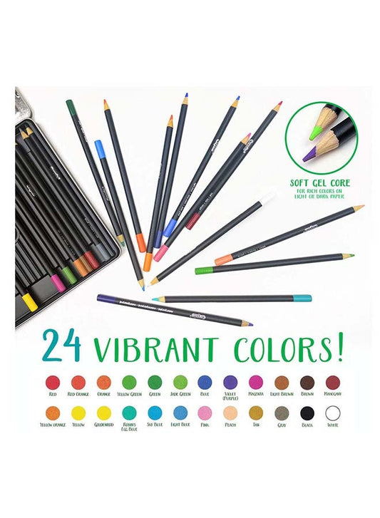 Crayola Signature Blend & Shade Colored Pencils with Tin, 24 Count