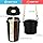 Stainless Steel Water Bottle with Straw Lid, Vacuum Insulated Metal Water Bottle, Reusable Double Walled Leak Proof Sports Water Bottle, Flask for Hot Cold Drinks, for Girls 400ml (Black)