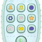 Baby Phone Toy, teether sensory Toy with press buttons, Bear Design, Mint Green