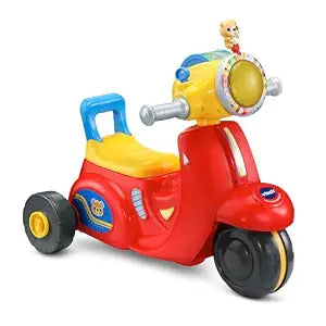 Vtech - 2-IN-1 Ride & Balance Scooter - Multicolour | Easily transforms from trike to balance bike. Interactive headlights and roller maps | Suitable ages 12m + up