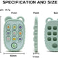 Baby Phone Toy, teether sensory Toy with press buttons, Bear Design, Mint Green