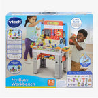 VTech My Busy Workbench, Interactive Toddler Toy, Pretend Play Tools, 100+ Pieces, Lights, Music & Sounds, Kids Gifts 3, 4, 5 + Years, English Version