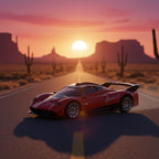 D-Power 1:64 Diecast Pagani Huayra R MATTE Red – Collectible Mini Supercar, Kids & Adult Toy Car Model